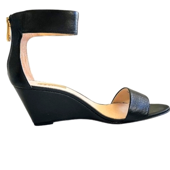 Louis et Cie ankle cuff wedge heels sandals ***  8M or 38.5 Black - Picture 2 of 5